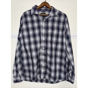 Gibson Trading Company Men's Long Sleeve Shirt Plaid Check Blue‎ Large